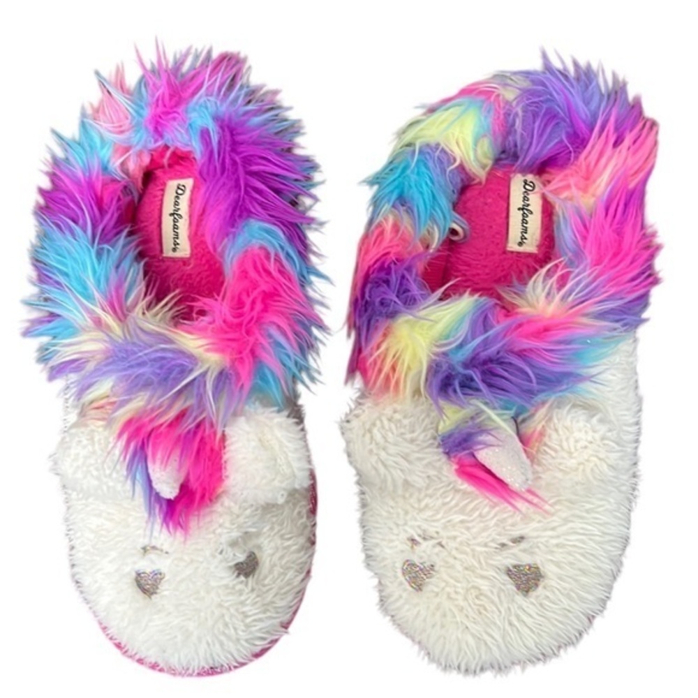 Dearfoams unicorn house slippers size 2-3 girls